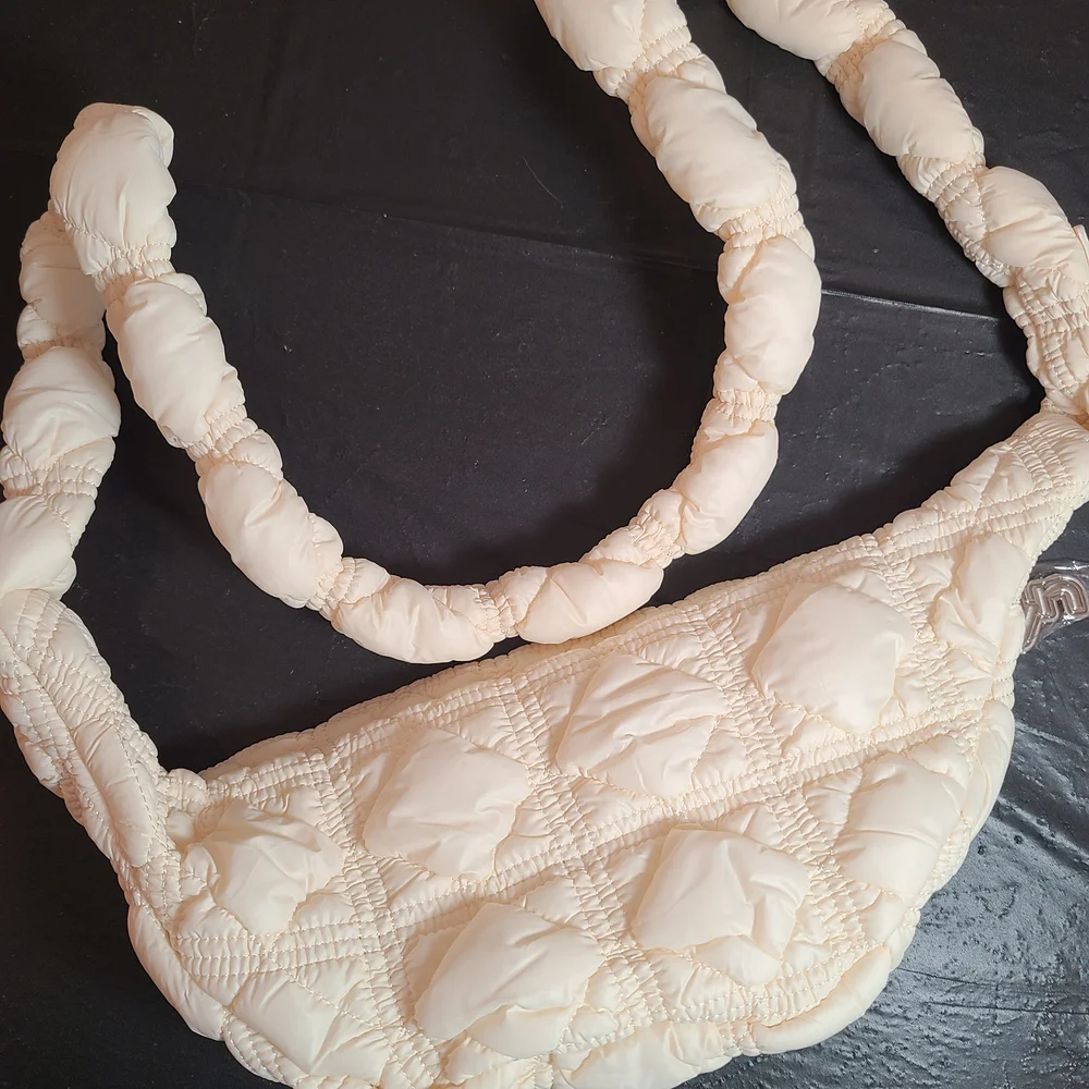 Carlyn Quilted Cream Crossbody Bag - Picture 5 of 10